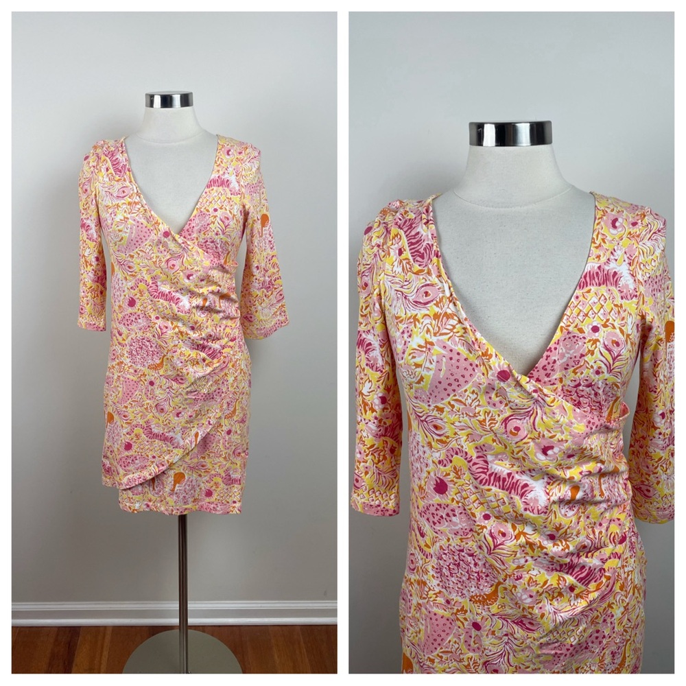 Barbara Gerwit Vintage Orange Yellow Pink Paisley Dress Women Large New